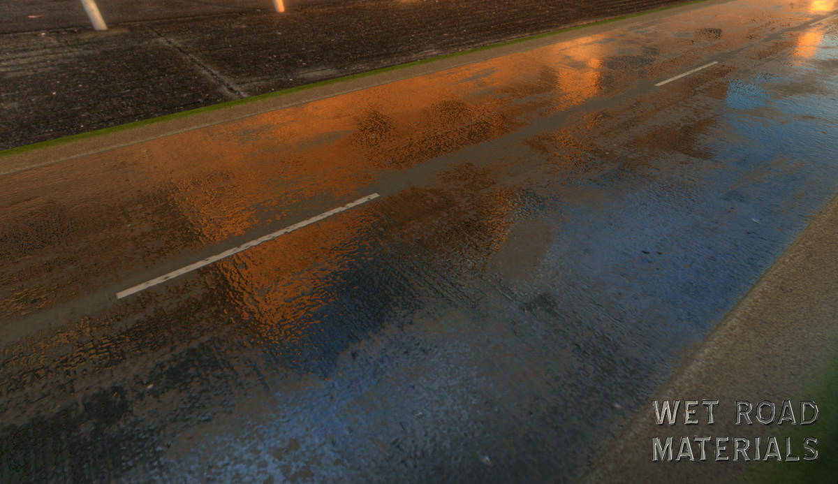 Wet Road Materials For unity 道路效果展示