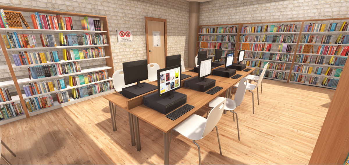 Unity模型-可以用于学校/大学/公共中心现代图书馆的室内模型