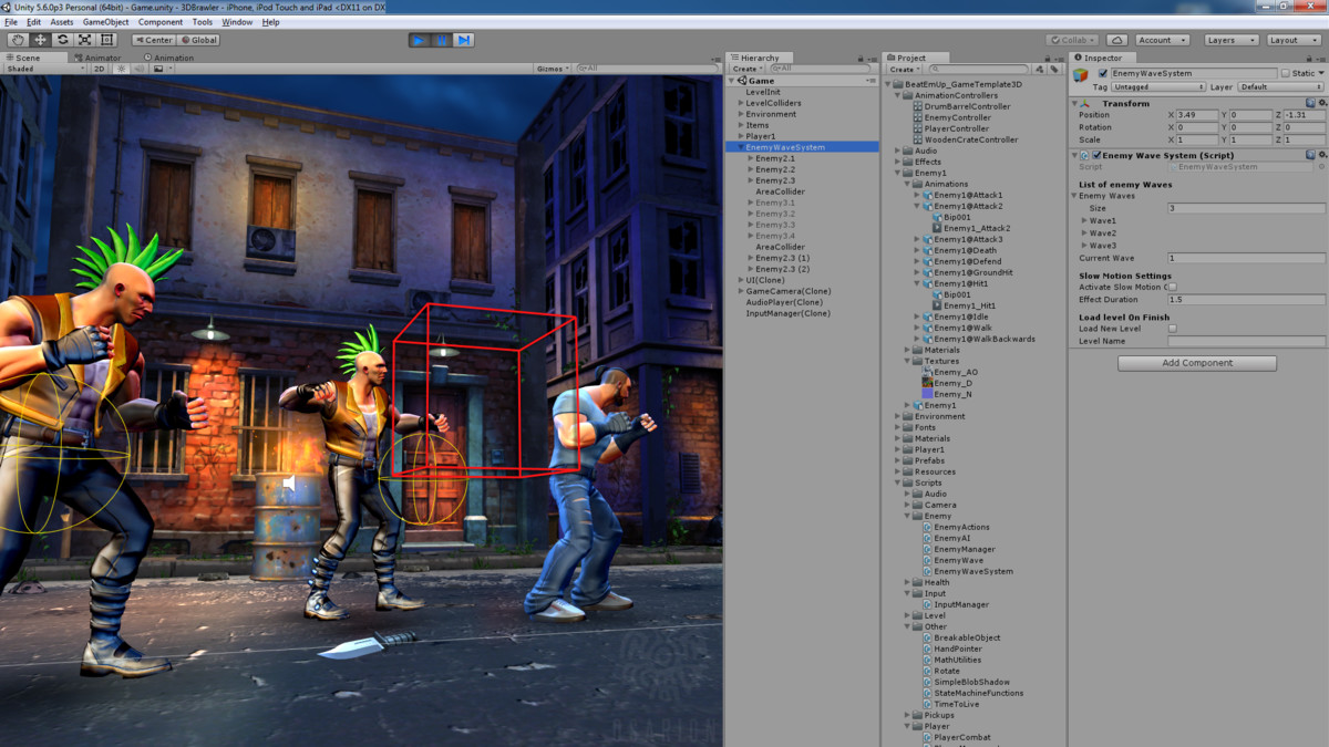 Beat Em Up Game Template 3D For unity