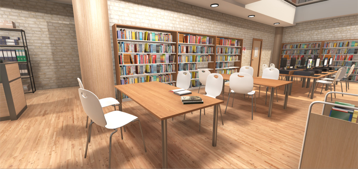 Unity模型-可以用于学校/大学/公共中心现代图书馆的室内模型