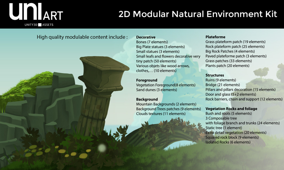 UniArt 2D Modular Natural Environment Kit