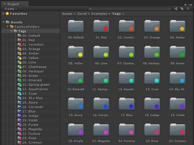 Rainbow Folders 2 - Unity突出常用文件夹插件